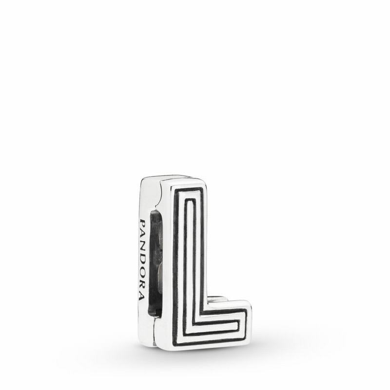 Pandora Reflexions™ Letter L Clip Charm - Sterling Silver/Silicone - Canada | NG5696MA